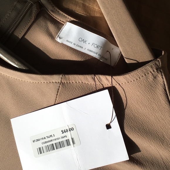 OAK + FORT Silk Beige Blouse - Picture 2 of 5